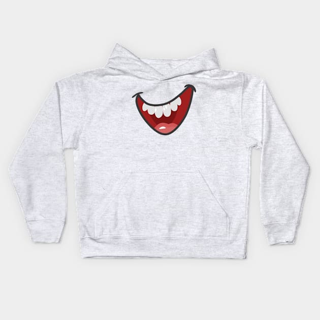 Cartoon Mouths Face Kids Hoodie by Designerabhijit